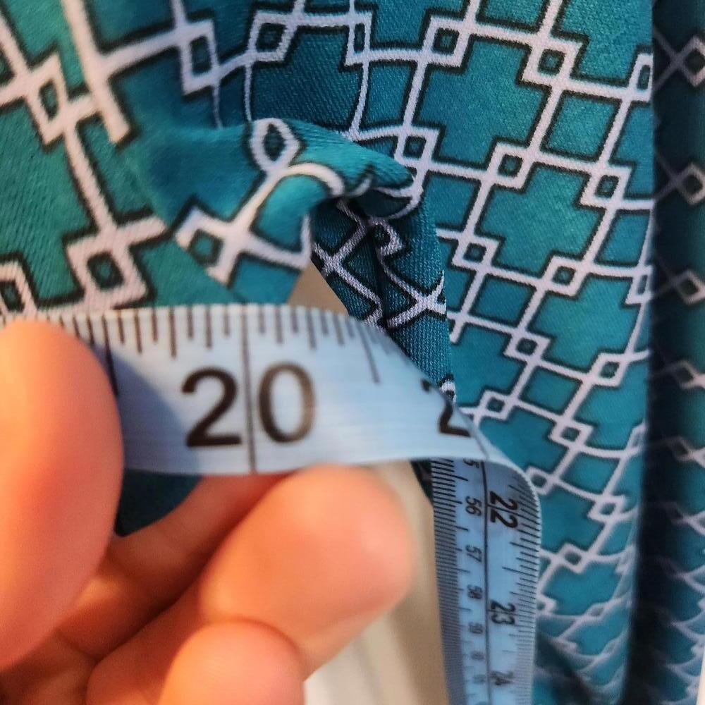 Downeast Women's Teal Long Sleeve Blouse with Rouching- Size Small - Picture 5 of 7